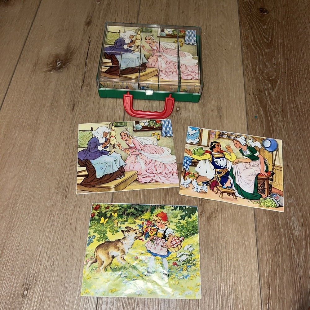 Vintage Wooden Block Six Picture‎ Puzzle by Herbart Spiele West Germany 1950s - Picture 3 of 3